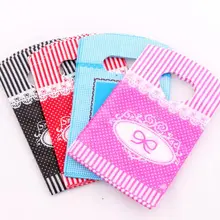 100 шт Горячие 4 Цвета Бант в горошек полоски пластиковые пакеты Подарочный пакет 9X15 см ювелирные изделия сумки GB070