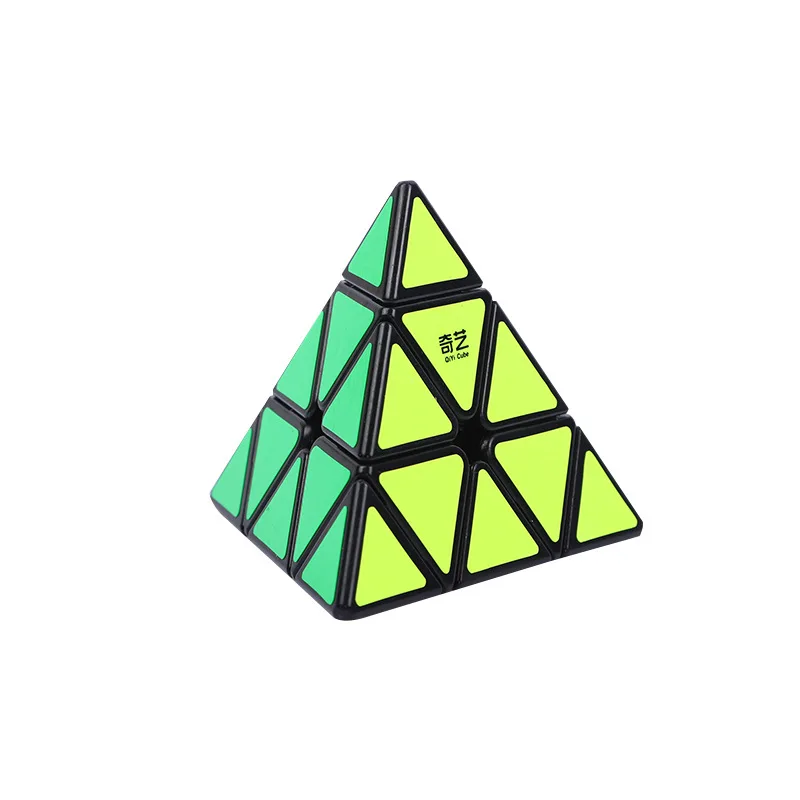Черная версия головоломка с быстрым кубом Qiyi Qiming 3x3x3 Pyramid Профессиональный плавно крученый треугольник магический куб обучающий игрушки