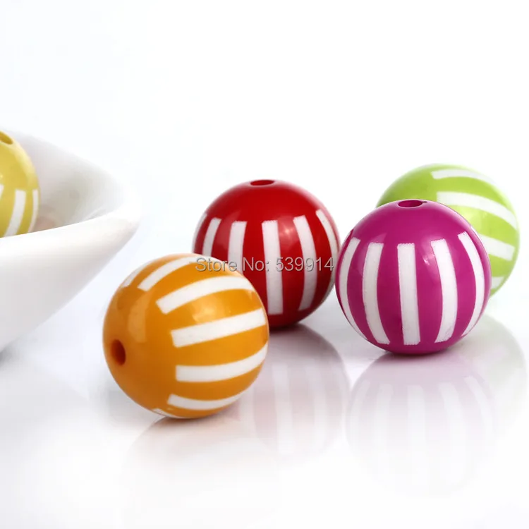 

16 мм акриловый бисер смешанный цвет полосатые массивные бусины подходят для изготовления ожерелья и браслета