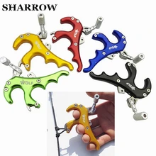 1pc New 4 Fingers Archery Adjustable Bow Release Trigger Tension Aids Grip Stainless Steel Release For Compound Bow Accessories