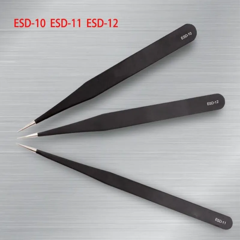 Conjunto de Pinças Ferramenta de Reparo de Solda Auxiliar de Soldagem Atacado Inoxidável Anti-estática Pinças Estação Esd Aço 1 Atacado conjunto de pinças esd aço inoxidável