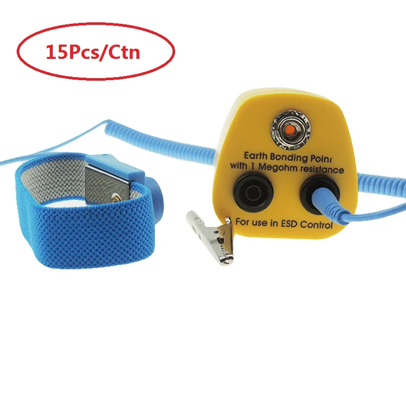 15 Sets Earth Bonding Plug With ESD Wrist Strap HQ Wrist Band Strap