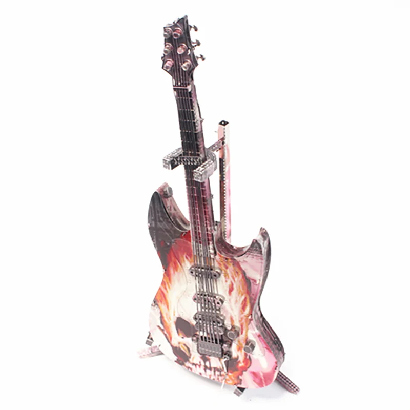 Золотая 3D металлическая головоломка, электрическая гитара, цветная головоломка, детская Сделай Сам Игрушечная модель, набор для сборки, обучающая коллекция, развивающие игрушки - Цвет: electric guitar