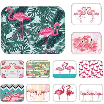 

Doormat Living Room Rug Pink Elegant Flamingo Reusable Washable Carpet Bedroom Hallway Anti-Slip Dustproof Kitchen Mats 48229-1