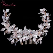 newly Rose Gold Wedding long Hair combs Handmade metal Flower Crystal wedding Hair Accessories Hair Ornaments Wholesale RE3486 newly Rose Gold Wedding long Hair combs Handmade metal Flower Crystal wedding Hair Accessories Hair Ornaments Wholesale RE3486