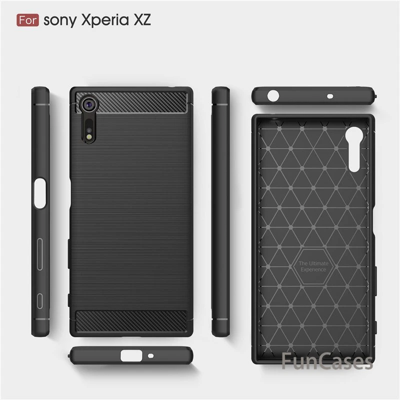 Роскошный чехол из углеродного волокна и ТПУ для sony Xperia XZ XZ2 XZ3 XA1 Ультра мягкий