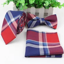 Мужской хлопчатобумажный галстук, набор из трех предметов, тонкий галстук, галстук-бабочка, платок, Papillon, радужные Свадебные банты, галстук-бабочка, Corbatas