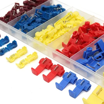 

96PCS Yellow/Red/Blue Quick Fast Splice Wire Connector Terminal Crimp 22-12AWG/0.5-4.0mm 6 Size Heat Shrink Tube Sleeving Kits