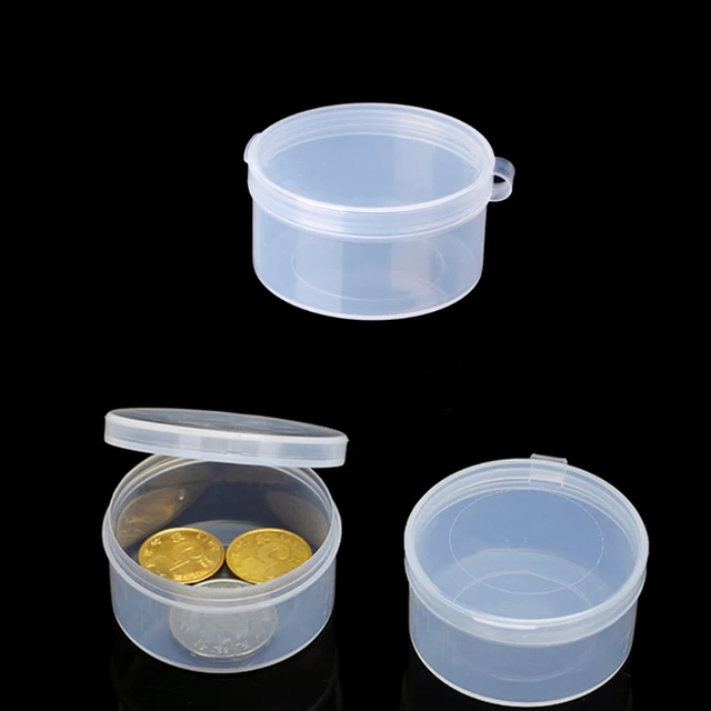 Plastic Round Clear Containers Jewelry Beads Storage Ring Plastic Round Clear Containers Jewelry Beads Storage Ring Box Earrings Case Necklace Organizer Woman Make Up Table