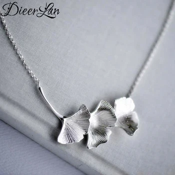 

Vintage 925 Sterling Silver Ginkgo Biloba Leaf Necklaces for Women Chokers Necklaces Charms Bohemian Party Jewelry Gifts