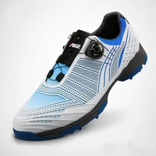 Обувь для гольфа мужские ручки дышащие удобные первый слой кожа непромокаемые Анти-скольжение хорошее сцепление Professional шнурки хлопок ткань