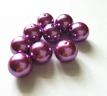 

(choose size) 6mm/8mm/10mm/12mm/14mm/16mm/18mm/23mm/25mm light purple color Acrylic Pearl Beads #12