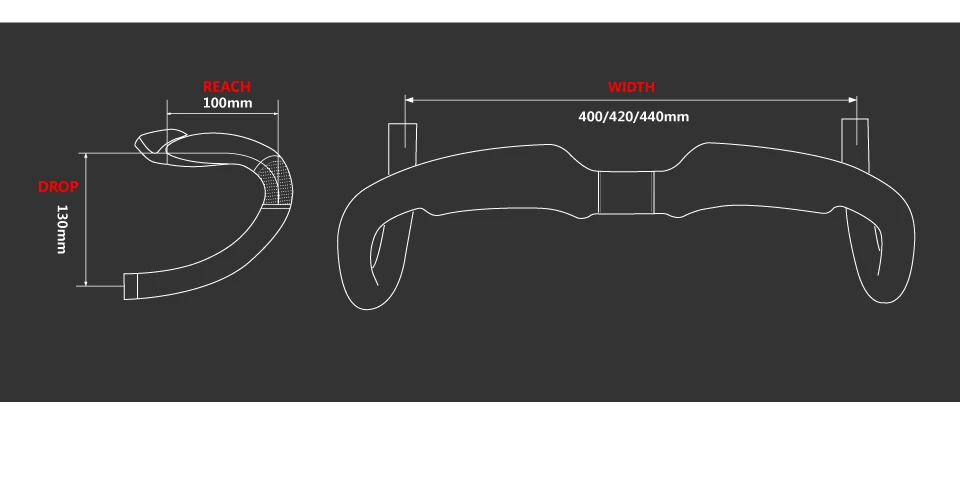ullicyc углерод руль T700 руль для шоссейного велосипеда труба из углеродистого волокна 3K 4 отверстия Внутренний матовый черный+ Глянцевая наклейка 31,8*400/420/440 мм WB289