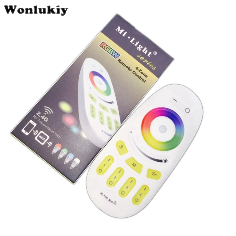 Wonlukiy Mi light 2,4G 4-Zone RGB RGBW Led беспроводной пульт дистанционного управления RF, настенный кронштейн держатель поддержки для панель с лампочками - Цвет: 1 Controller Remote