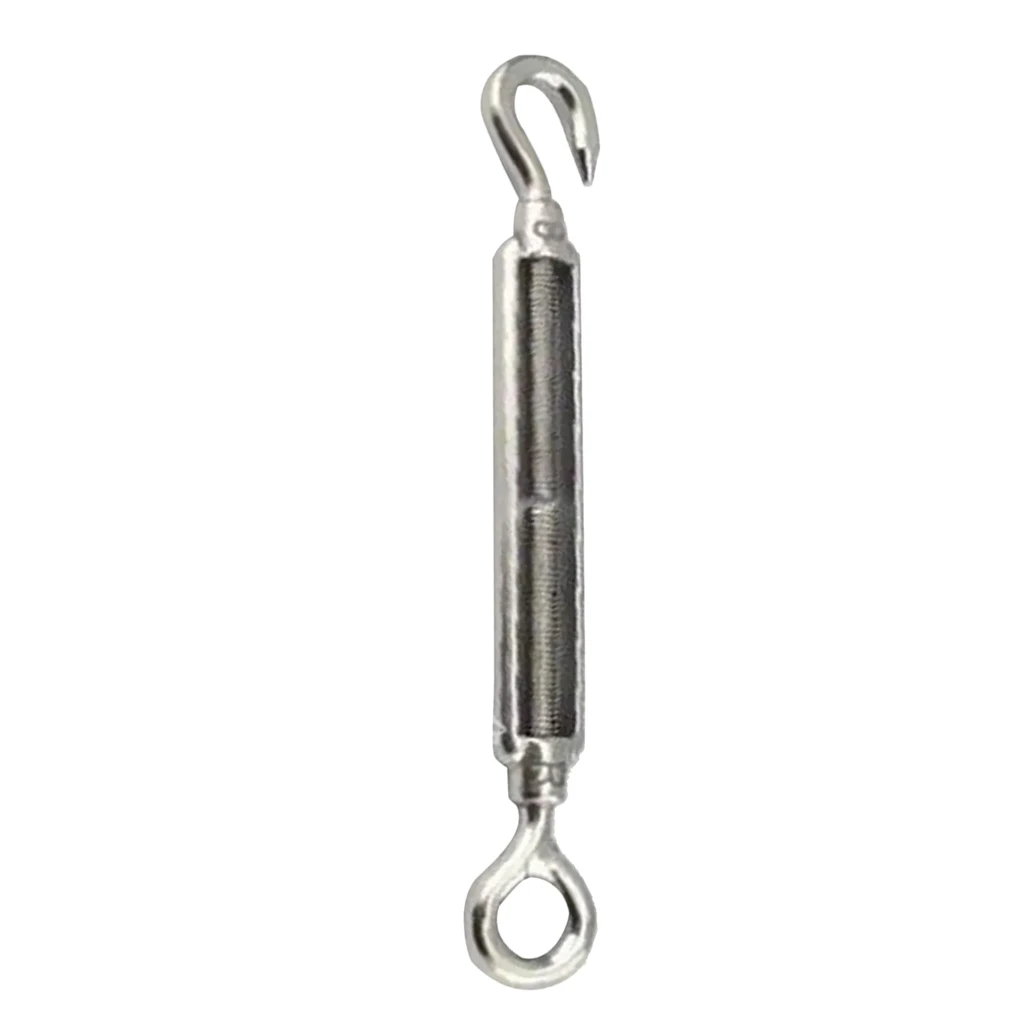 Stainless Steel Hook & Eye Turnbuckle Tighten Wire Rope Tool, Pack Of 5, 97mm