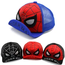 Бейсбольная кепка «Человек-паук» для детей на лето и осень, Весенние шапки в стиле хип-хоп с рисунком для мальчиков, теневая сетка для малыше...(China)