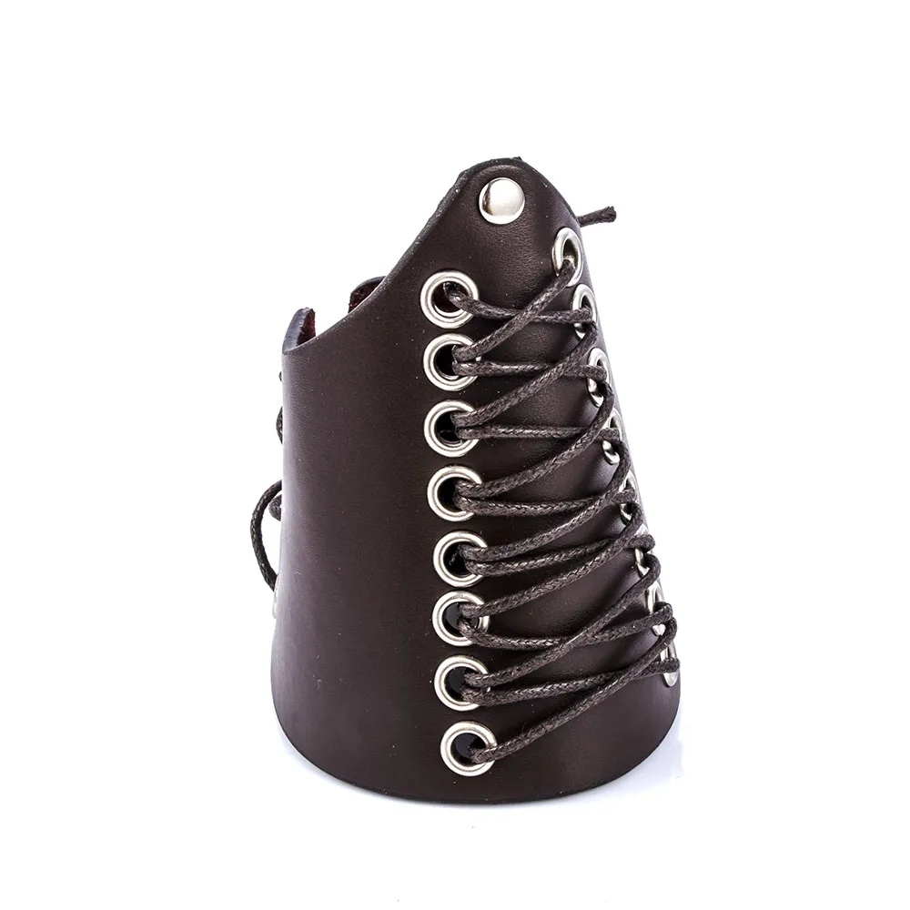 

Unisex Punk Bracer Cross String Arm Armor Wristband Coffee Leather Bracelet Adjustable Lace-up Bracelets for Women Men Jewelry