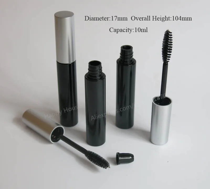 Promotion 360pcs/lot 10ml Black Mascara Tube with Silver Top,10CC