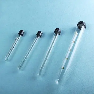 

Scale Line 10ml Glass Test Tube Round bottom with screw cap for Chemistry Laboratory
