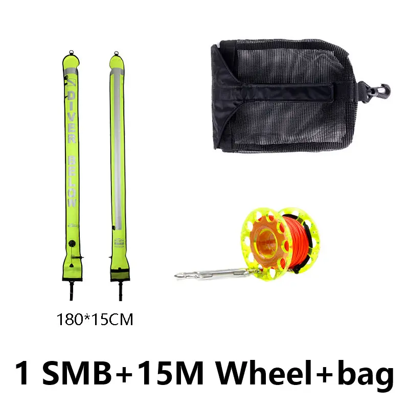 Дайвинг smb погружной как катушка обертывания комбинированный комплект оборудования сумка Сетчатая Сумка портативный набор SMB Дайвинг сумка для дайвинга - Цвет: 180cm green