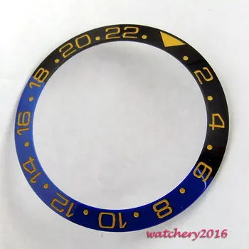 

Fashion 38mm high quality Blue & black bezel yellow numbers men's watches bezel