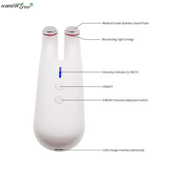 

USB Chargeable Bio Red Photon Light Therapy Collagen Stimulated Anti-wrinkle Microcurrent EMS RF Face Lifting Beauty Machine