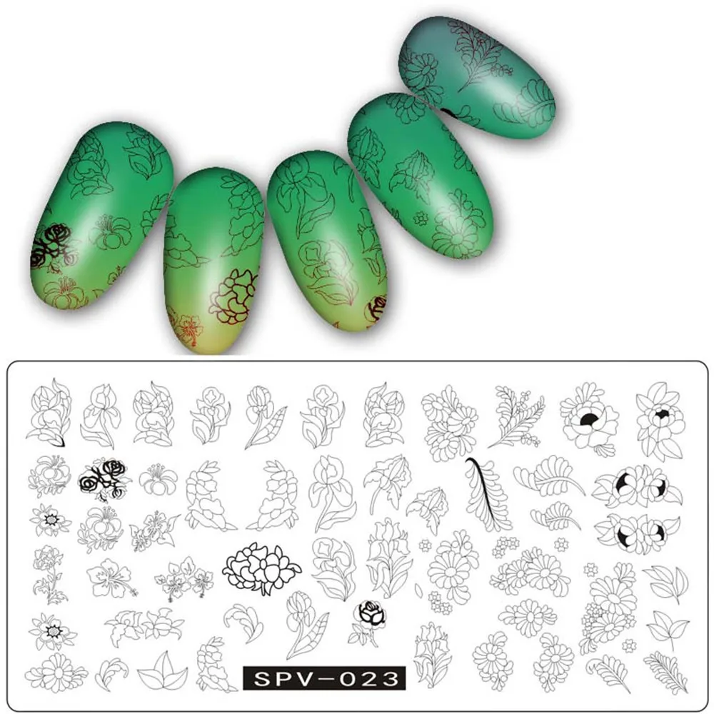 1 шт ногтей штамповка смайлик посылка пластины растение цветы шаблон дизайн ногтей штамп штамповка шаблон изображения пластины трафаретные гвозди инструмент