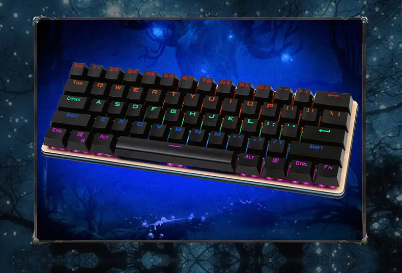 Беспроводная механическая клавиатура AULA с подсветкой и синим переключателем 61 клавиша, мини-клавиатура Bluetooth для геймеров, портативные игровые клавиатуры