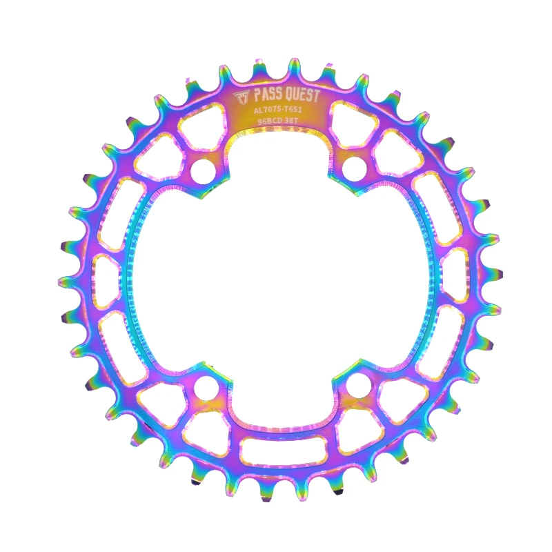 

PASS QUEST 96BCD Bicycle Chain Ring Titanium-plated MTB Narrow Wide Chainring 34T-48T Bike Chainwheel