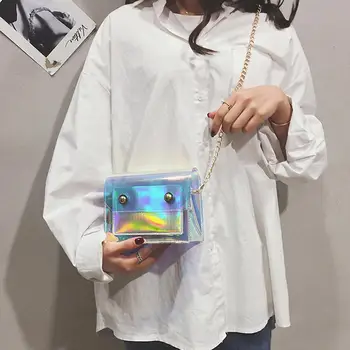 

Bags For Women 2019 Summer Fashion Lady Personality Transparent Jelly Chain Shoulder Wild Messenger Bag Mini Crossbody bolsa