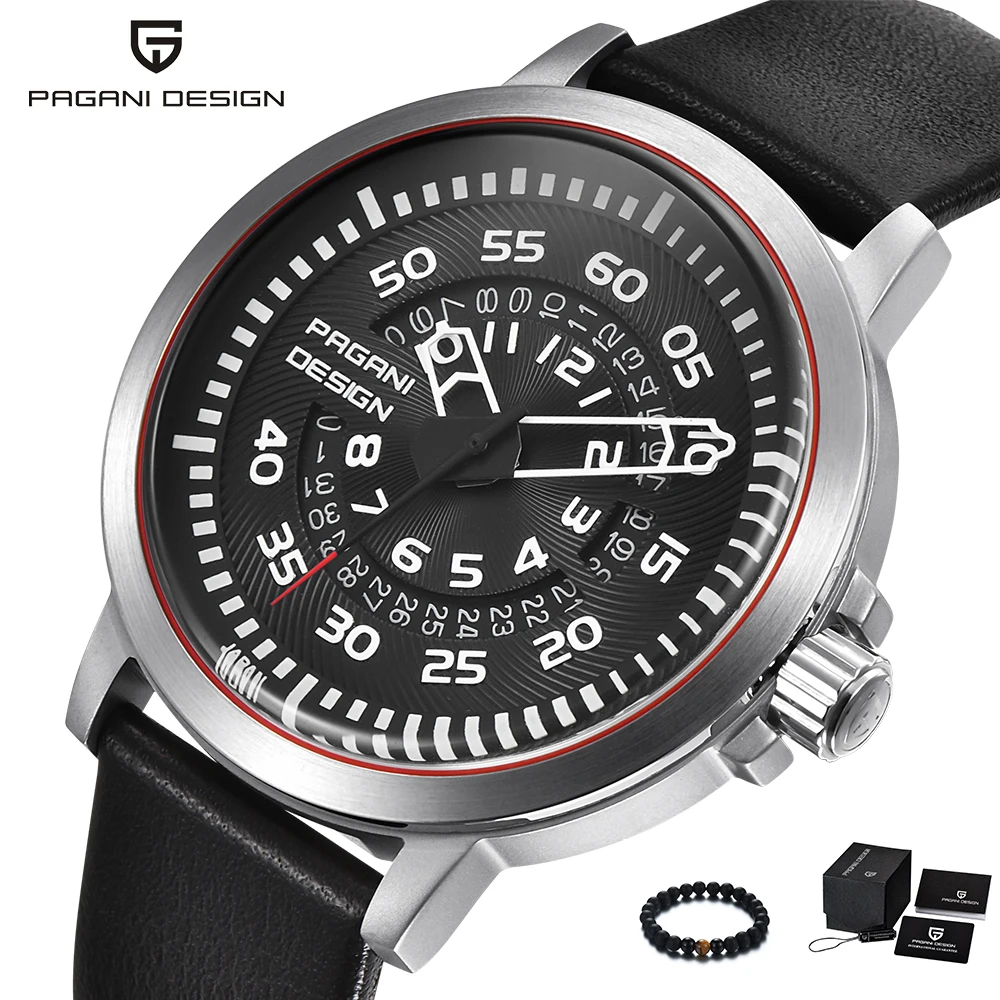 

PAGANI Design Top Luxury Brand Watches Mens Quartz Watch Men Genuine Leather Band Waterproof Sport Watch Wrist Casual Clock Male