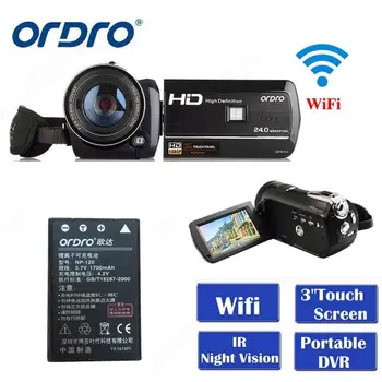

Free shipping!ORDRO HDV-D395 Full HD 1080P 18X 3.0"Touch Screen Digital Video Camera+Battery