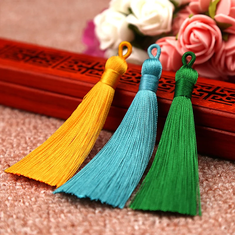 5pcs/lot 8cm Long Multicolor Cotton Silk Tassel Brush for Earring Charm Pendant DIY Craft supplies home Jewelry decorations