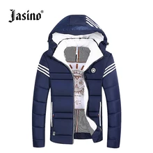 JASINO Brand Men warm casual winter down jackets men cotton black hooded basic wind breaker jackets coats down parkas men hoodie