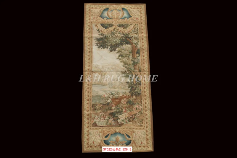 

Free Shipping 100% 2.5'X6.5' Handmade wool aubusson tapestry gobelin carpet, wall hanging tapestry wool tapestry paintings