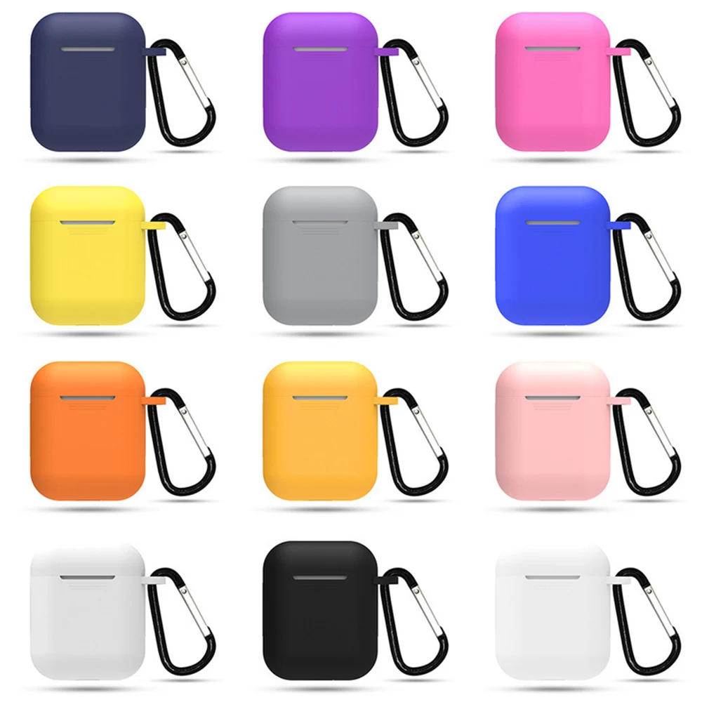 TPU Silicone Bluetooth Wireless Earphone Case Protective Cover Skin Accessories for Earphones Charging Box with Hooks i14 tws |