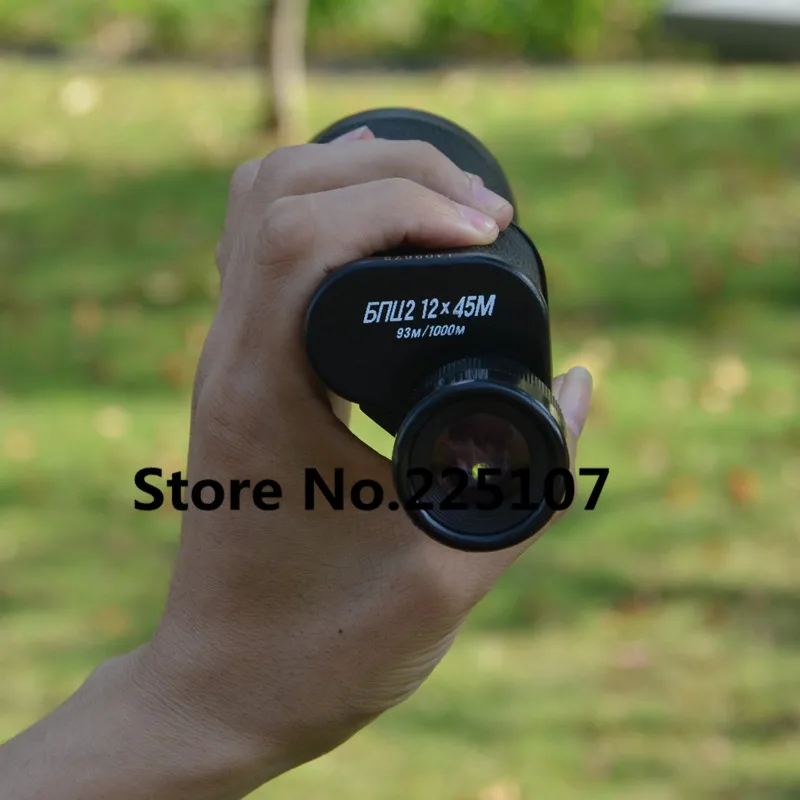 BAIGISH 12X45 أحادي تلسكوب الروسية المعادن عالية الطاقة HD اليد موضوعية كبيرة عدسة القطر المنظار الإكتشاف نطاق