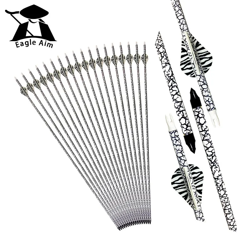 12pcs Hunting Carbon Arrow Bolts 30inch Camouflage Pure Carbon Arrow For Archery Crossbow Compound Bow 5 10pcs new develop archery shooting arrow bolts nock r9 crossbow bolt aluminum crossbow insert nock