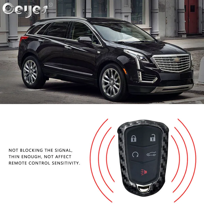 Car carbon fiber key cover for CADILLAC  (4)