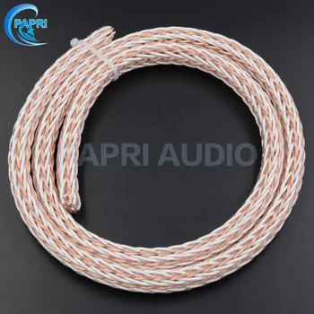 

PAPRI DIY Audio Wire Teflon Speaker Cable OCC For Audio Amplifier CD Player Power Cord Cable 24Strands 3.28ft/1Meter 12TC
