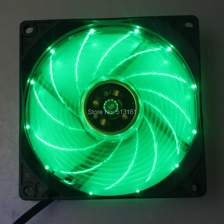

2pcs/lot Dazzling LED Green Light Neon Clear 12V 3Pin 92mm PC Computer Case Cooling Fan
