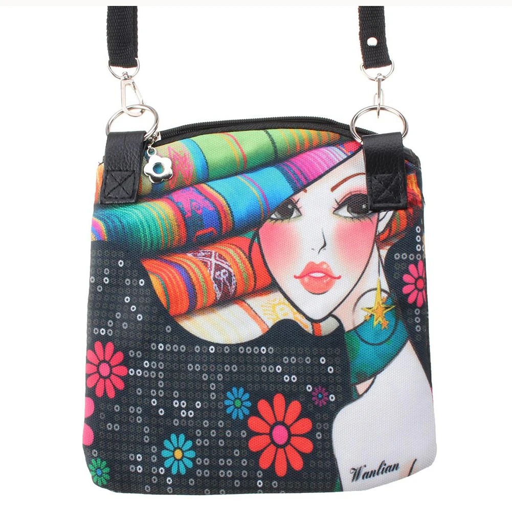 

Women Messenger Bags Vintage Canvas Printing Small Satchel Shoulder European Style Girls Handbag Lady Crossbody Bag