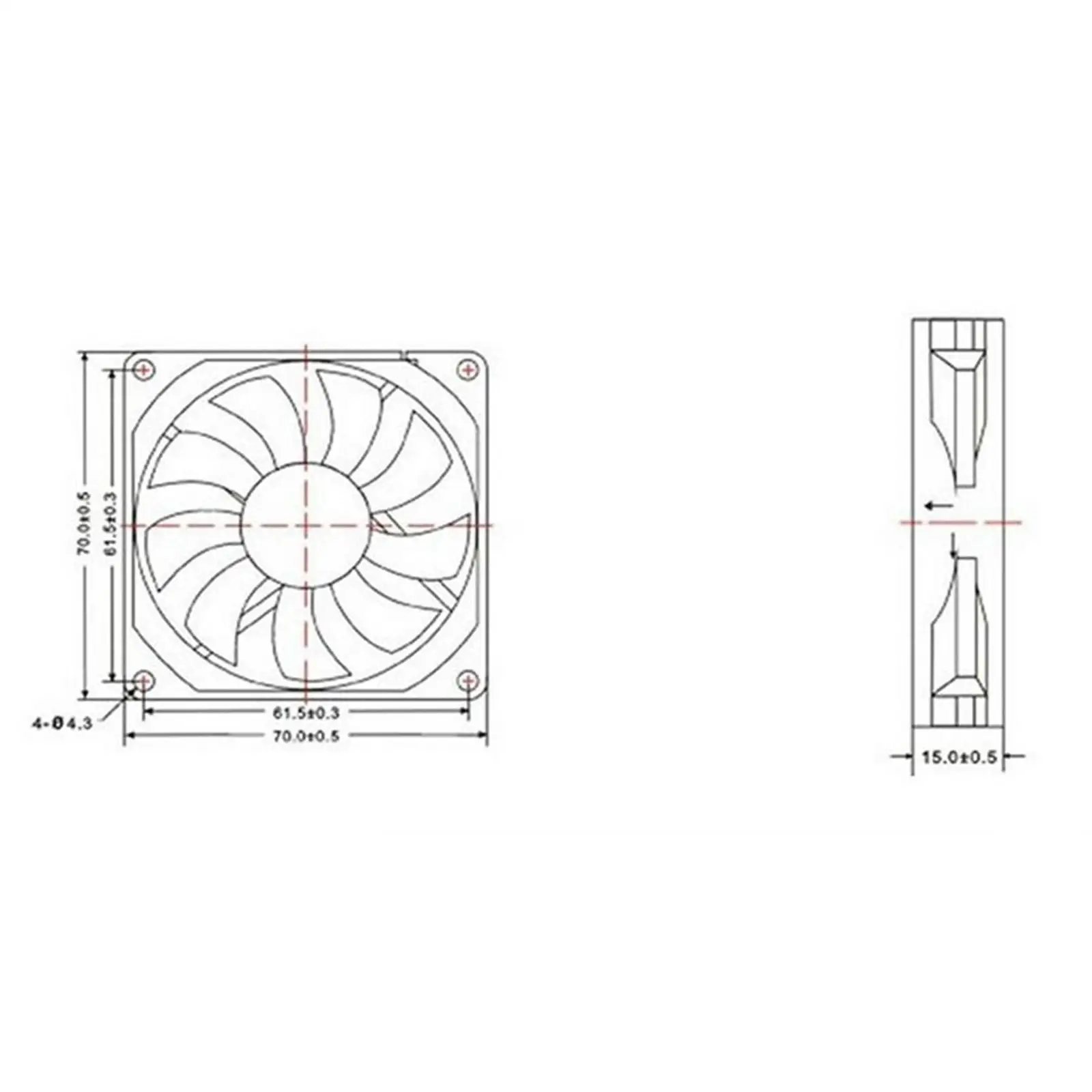 12 В DC 70x70x15 мм осевой вентилятор радиатора 40cfm двойной шариковый подшипник средний Скорость