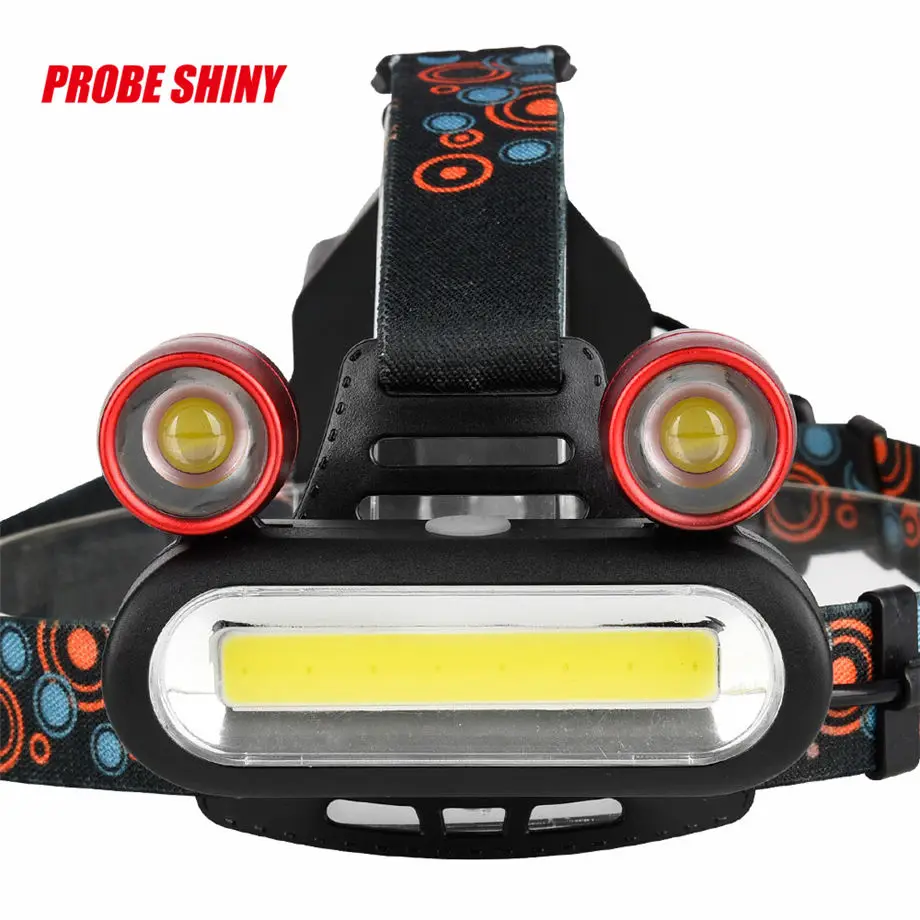 

PROBE SHINY 2017 15000LM 2x XM-L T6 LED +COB Rechargeable 18650 Headlamp Head Light Torch Dropshipping #1101