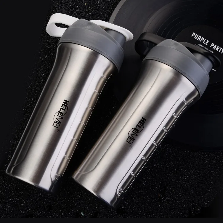 700ml 304 Stainless steel protein powder shaker blender water bottle fitness home office dinkware tool