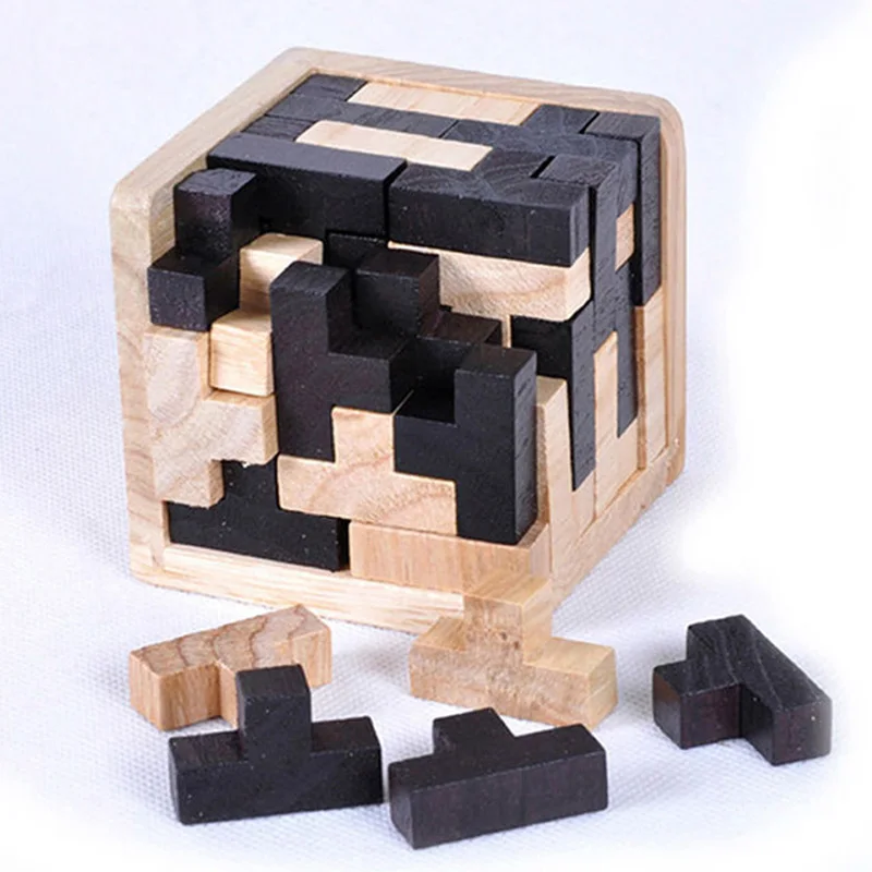 Креативные 3D головоломки любан Блокировка деревянные игрушки Ранние развивающие игрушки деревянные пазлы для взрослых детей головоломки IQ - Цвет: NO 1