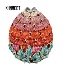 Новейшая Роскошная вечерняя сумочка-клатч со стразами и клубникой для вечерних торжеств, вечерние сумочки для свадебных торжеств, Дамская Хрустальная вечерняя Коктейльная Сумочка SC473