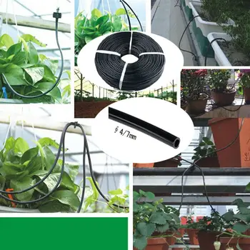 

Wholesale plastic pvc pipe fittings 10M/lot drip irrigation 4 /7mm water hose for connector 1/4" barbed sprinkler garden tools