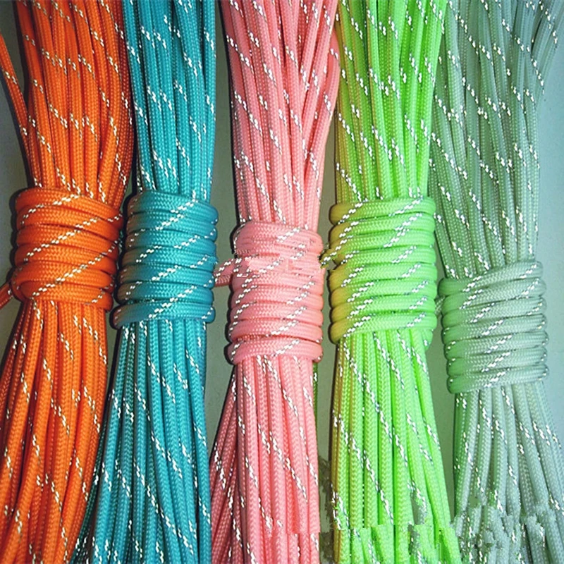 Goede YINGTOUMAN 10 m partij Lichtgevende Paracord 800 Parachute Cord Koord Touw 15 Strand Klimmen Survival Apparatuur Outdoor Waarschuwing Touw