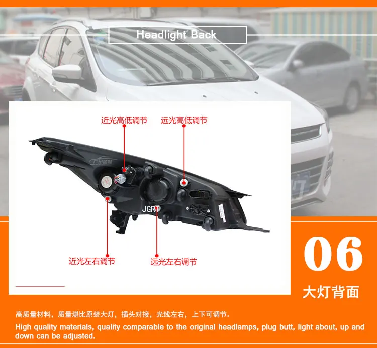 2 шт. автомобильный стиль светодиодный фары для Ford kuga 2013- для kuga головной лампы светодиодный DRL Объектив двойной луч H7 HID Xenon Биксеноновые линзы